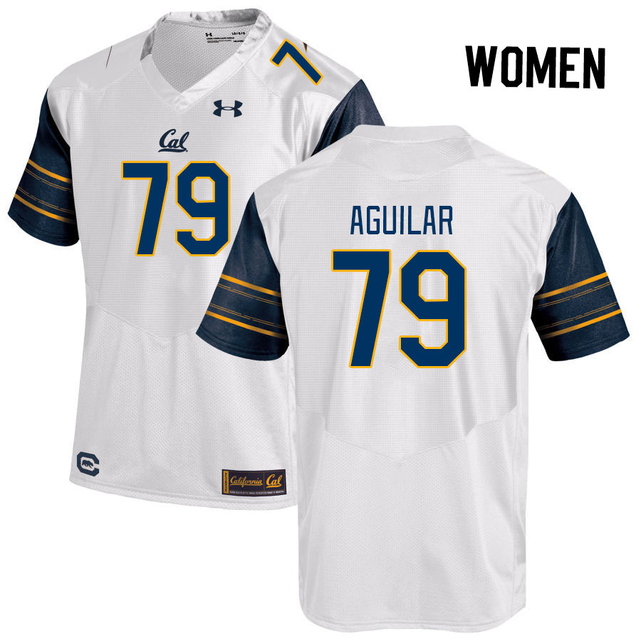 Women #79 Ender Aguilar California Golden Bears College Football Jerseys Stitched Sale-White